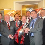 Malky Mackay and Mark Hudson took the Championshiop trophy to the House of Lords