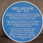 The blue plaque which will be unveiled at Fred Keenor's old school